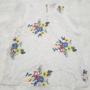 SOULMATES WHITE LACED BOHO SLEEVELESS BLOUSE TOP M